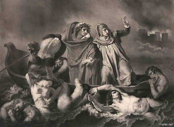 Эжен Делакруа Данте и Вергилий в аду