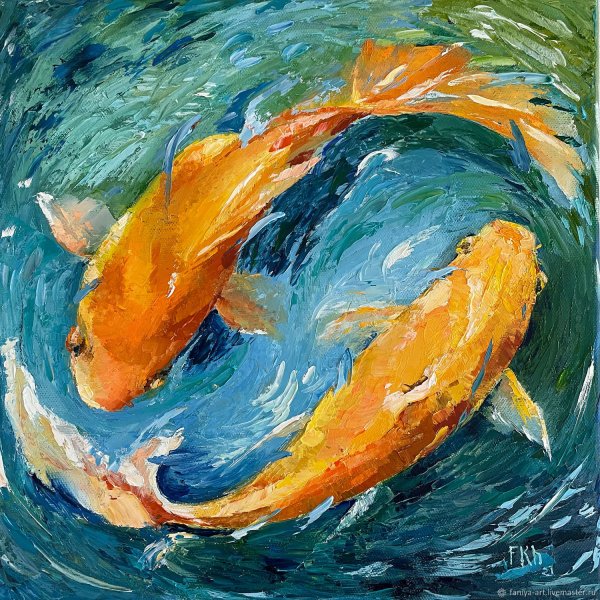 Золотая рыбка живопись