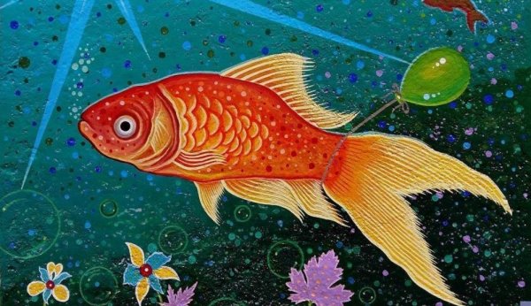 Рыбки красками