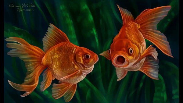 Картины рыбы мастихином