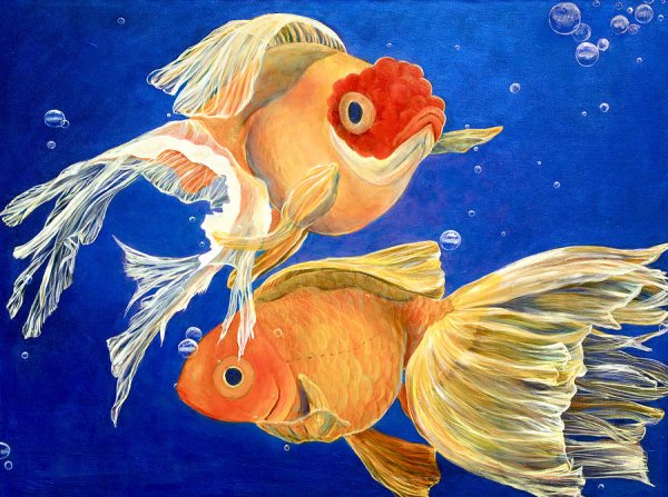 Картина Золотая рыбка в аквариуме