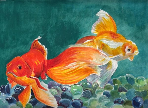 Золотая рыбка картина художника