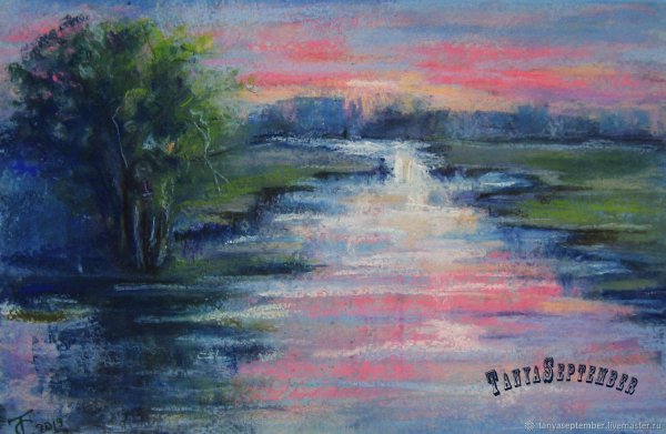 Пейзажи пастельными мелками