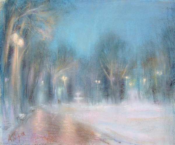 Зима пастелью