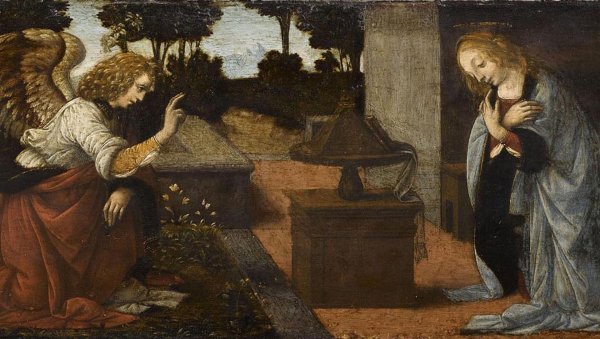 Леонардо да Винчи Благовещение 1475