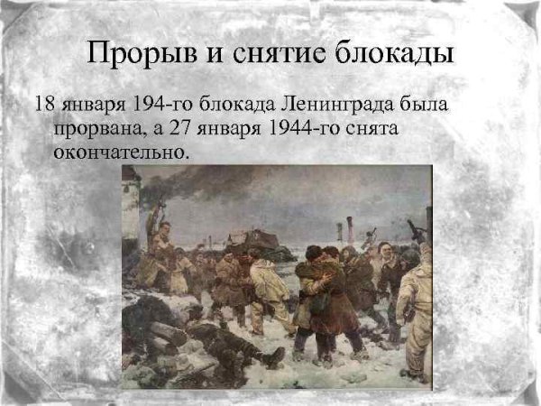 Прорыв блокады Ленинграда 18 января 1944 года