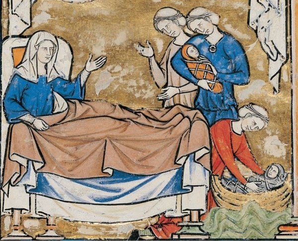 Средневековая миниатюра женщина