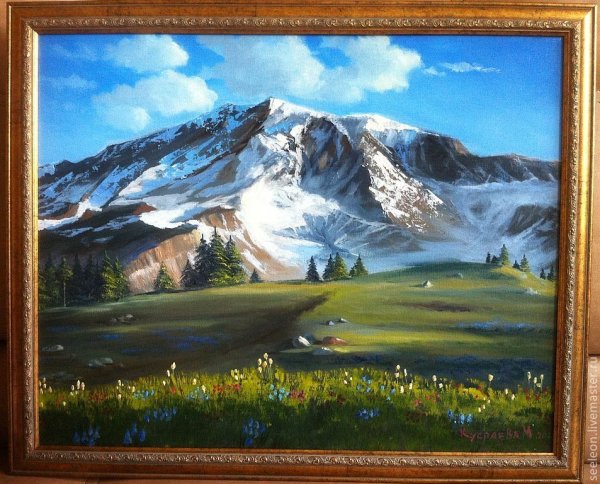 Картина (холст, масло) горы Белуха