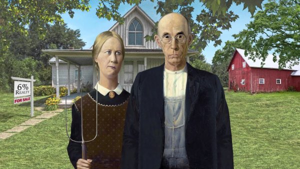 «Американская Готика», Грант Деволсон Вуд, 1930