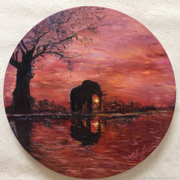 Ивописьна круглом холсте