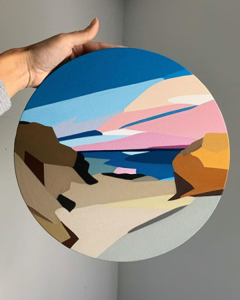 Абстракция на круглом холсте