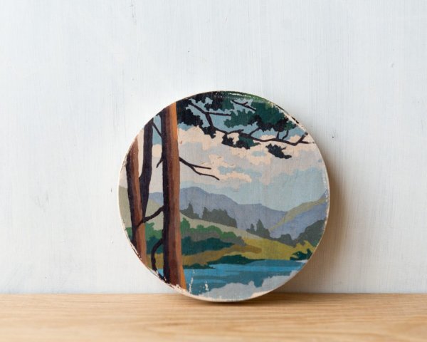 Пейзаж на круглом холсте