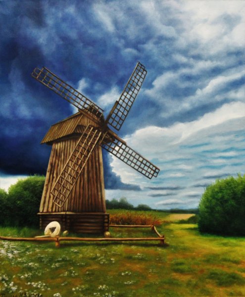 Картина мельницы