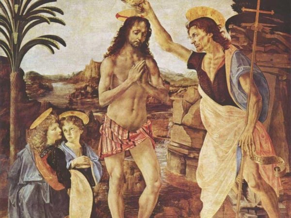 Андреа дель Верроккьо крещение Христа