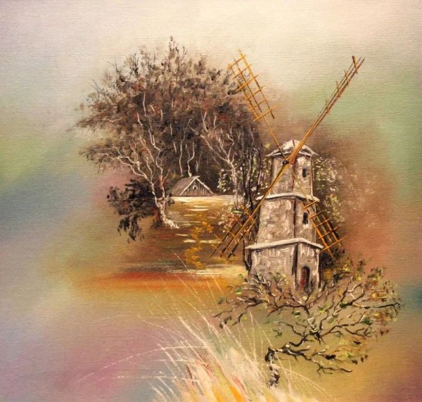 Мельница живопись