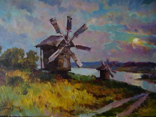 Левитан картинная галерея Ветряные мельницы