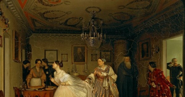 Павел Федотов, «сватовство майора» (1848), Третьяковская галерея