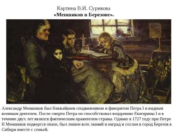 Суриков Меншиков в Березове