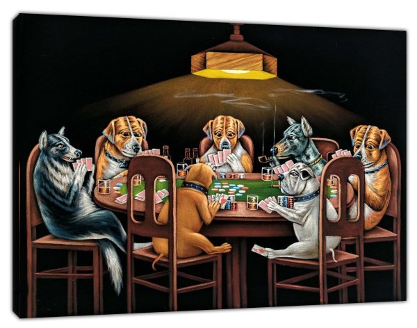 Собаки играют в Покер картина Кассиуса Кулиджа