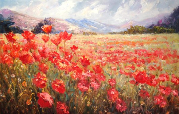 Художник Импрессионист пейзаж маки