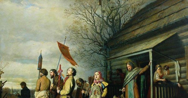 Василий Перов — «сельский крестный ход на Пасху» (1861 год)