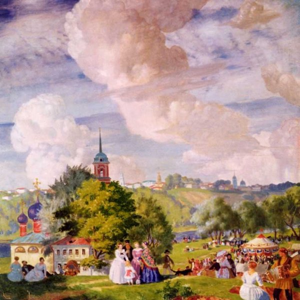 Борис Михайлович Кустодиев, "летний пейзаж", 1922 г.