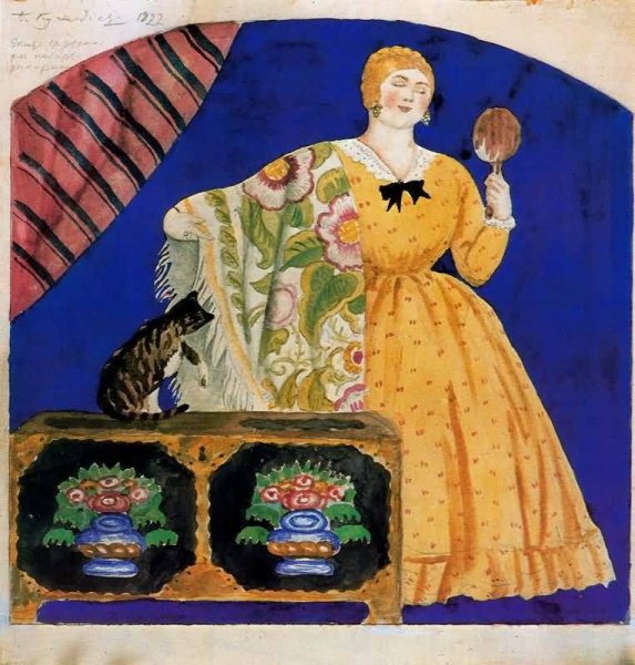 Кустодиев. Костер (ночное). 1917