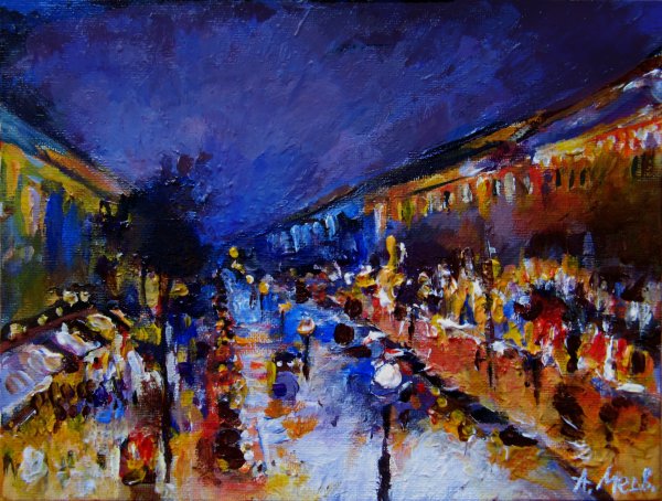 Писсарро ночной Монмартр