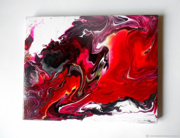 Абстрактная картина в темно красных тонах