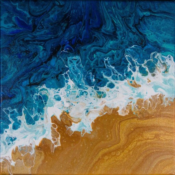 Флюид арт акрил море