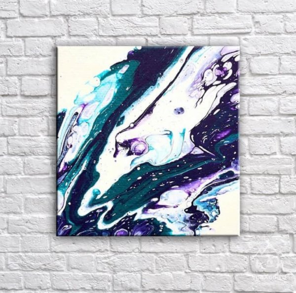 Техника флюид арт акрил картины