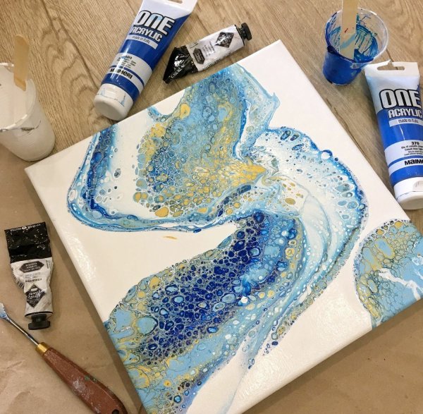 Акриловая живопись техника флюид