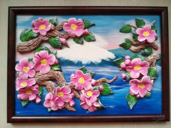 Пластилиновая живопись цветы