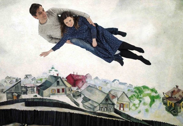 Прогулка с собакой живопись