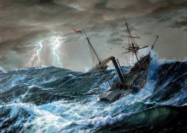 Морской пейзаж шторм