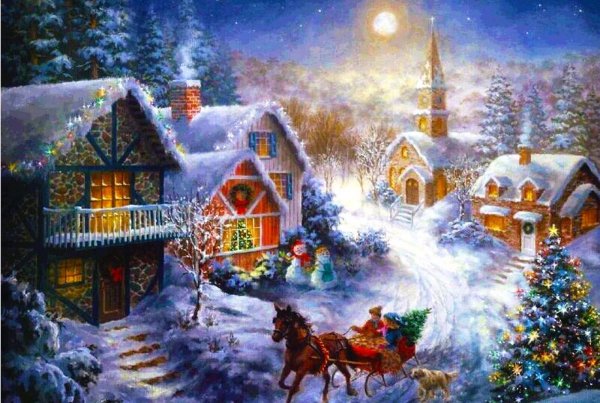 Белоснежка алмазная мозаика зимнее Раздолье