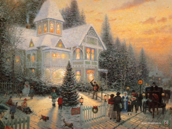 Thomas Kinkade Рождественский коттедж