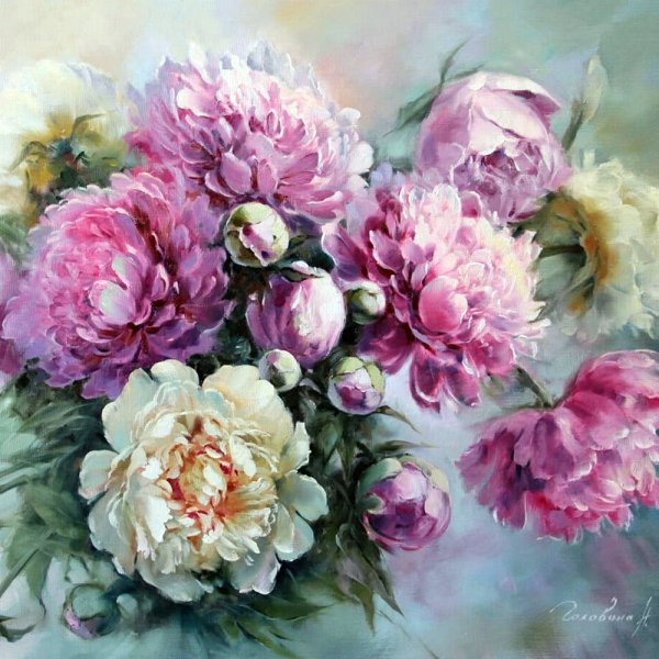 Головина Наталья художник пионы