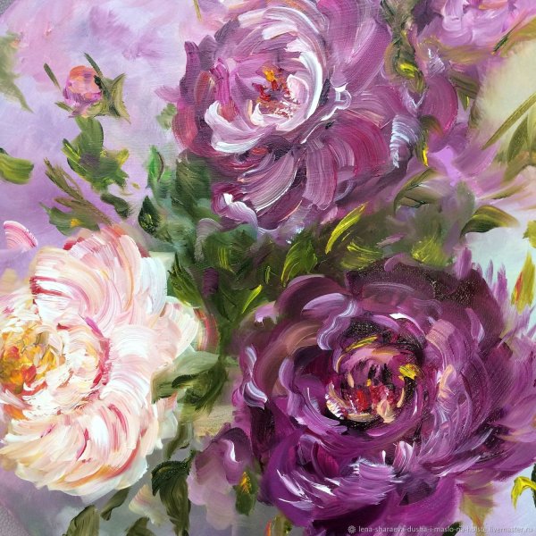 Пионы маслом Элена