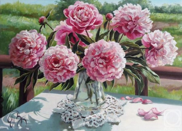 Художник Панасюк пионы