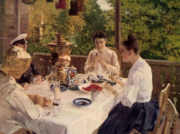 Константин Коровин за чайным столом 1888