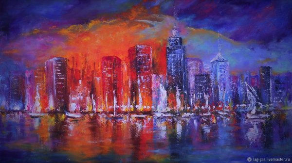 Ночь над городом картина