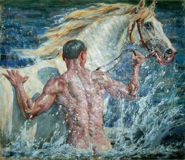 Аркадий Александрович пластов купание коней