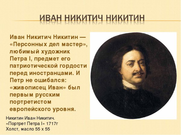 Никитин портрет Петра 1 1717