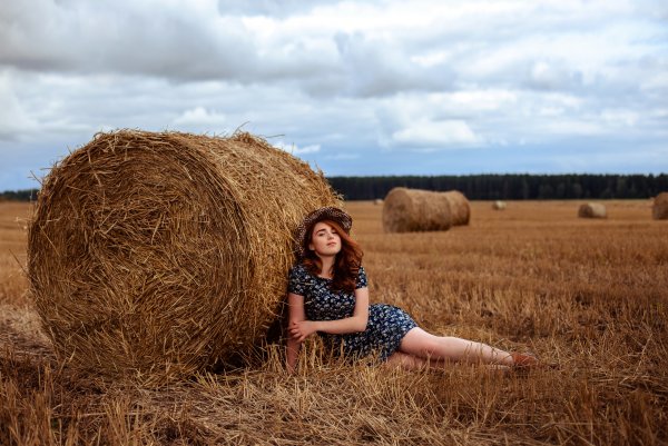 Фотосессия на сене