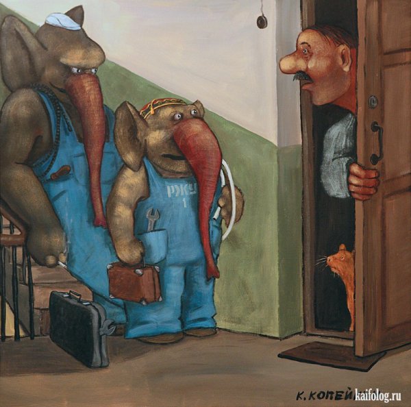 Художник Николай Копейкин слоны