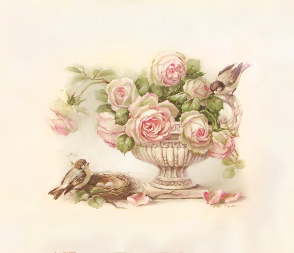 Винтажные цветы для декупажа