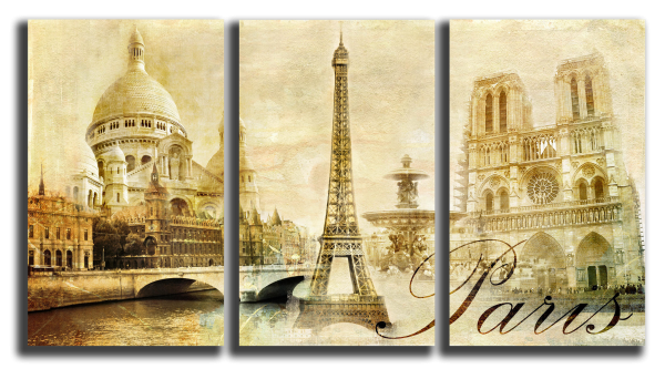 Живопись по номерам триптих Париж