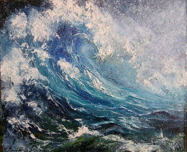 Морская пена маслом живопись