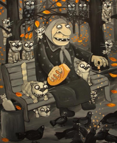 Художник коты Вася Ложкин